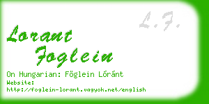 lorant foglein business card